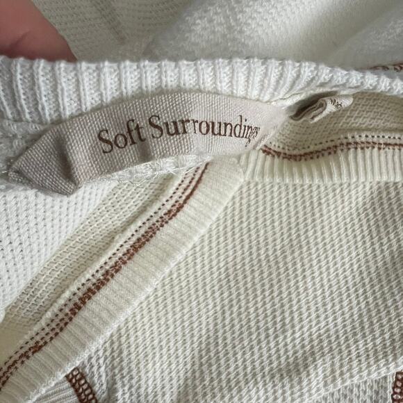 Soft Surroundings Thermal Pull Over Waffle Knit Top Women Size Large - Picture 11 of 14